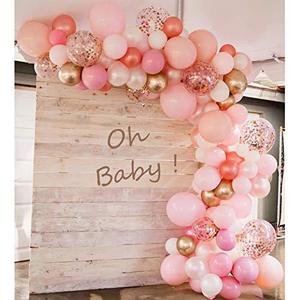 lot 24555 image: Soonlyn Rose Gold Balloons 140 Pack 12 Inch Gold and Pink Balloons and Pink Confetti Balloons Garland Arch Kit for Bridal Shower Baby Shower Party Decoration