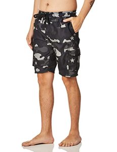 lot 24567 image: Kanu Surf Mens Mirage Swim Trunks (Regular & Extended Sizes), Camo Flag Black, 4X