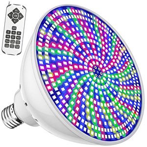 lot 24574 image: PoCare Pool Lights Bulb, 12V 45W RGB Color Changing LED Pool Light for Inground Pool Underwater, E26 Replacement Bulb Fit for Pentair and Hayward Fixtures with Remote Control (12V)