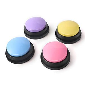 lot 24582 image: Voice Recording Button, Dog Buttons for Communication Pet Training Buzzer, 30 Second Record & Playback, Funny Gift for Study Office Home 4 Packs