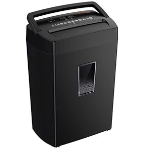 lot 24595 image: Bonsaii 12-Sheet Cross Cut Paper Shredder, 5.5 Gal Home Office Heavy Duty Shredder for Paper, Credit Card, Mails, Staples, with Transparent Window, High Security Level P-4 (C275-A)  unsure if used 