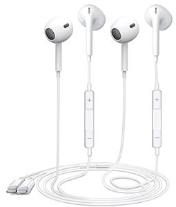 lot 24605 image: 2 Pack-Apple Earbuds Headphones WiredApple MFi Certified Earphones with Lightning Connector (Built-in Microphone & Volume Control) Compatible with iPhone 14131211XRXS87-Bluetooth Connection  unable to test 