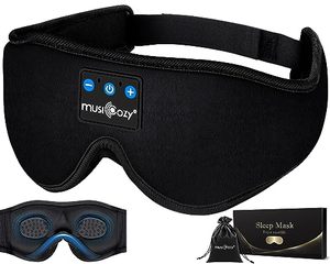 lot 24609 image: MUSICOZY Sleep Headphones Bluetooth Sleep Mask 3D Wireless Music Sleeping Headphones Headband Eye Mask Sleep Earbuds for Side Sleepers Mom Men Women with Speakers Cool Tech Gadgets Gifts