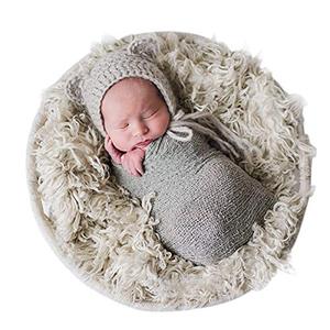 lot 24620 image: Sunmig Newborn Baby Stretch Wrap Photo Props Wrap-Baby Photography Props (Light Grey)