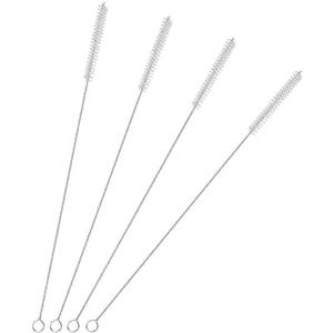 lot 24636 image: GFDesign Drinking Straw Cleaning Brushes Set 17 Extra Long 12 Extra Wide Pipe Tube Cleaner Nylon Bristles Stainless Steel Handle - 17 x 12 (12 mm) - Set of 4