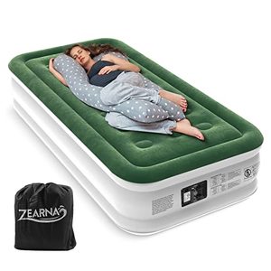 lot 24661 image: Zearna Twin Air Mattress with Built Pump, 16 Durable Blow Up Mattress Airbed, Comfortable Top Surface Inflatable Mattress for Camping Home & Portable Travel