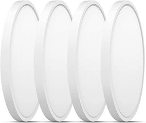 lot 24667 image: 4 Pack of Taloya Flush Mount Ceiling Light, 12 Inch 20W, 5 Color Settings Selectable (3000K3500K4000K5000K6500K), Super Slim Led Light Fixture for Closet Dining Room Garage Hallway Kitchen Laundry