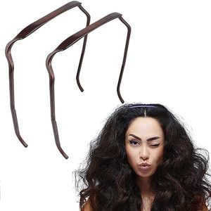 lot 24677 image: 2PCS Curly Hair Headbands, sunglasses headband,sunband,sunbands,Thick Hair Medium Headbands for Women Hair Invisible Hair Hoop, Curly Thick Hair Headband Hairstyle Fixing Tool for Curly Hair( Brown)