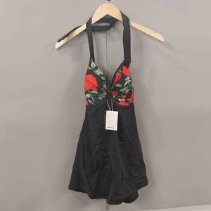 lot 24684 image: Black and rose swim dress size 12