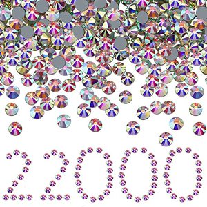 lot 24706 image: 22000 Pcs Crystal Hotfix Rhinestone Large Quantity Flat Back Crystals Nail Gems Round Glass Rhinestones Flatback Hot Fix Crystals Gem Stones for DIY Crafts Clothes Shoes Supplies (SS10, Crystal AB)