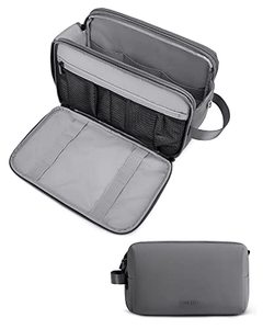 lot 24710 image: BAGSMART Toiletry Bag for Men, Large Travel Toiletry Organizer Dopp Kit Water-resistant Shaving Bag for Toiletries Accessories, Door Room Essentials, Grey