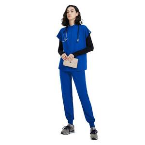 lot 24714 image: Uniforms World Avant Scrubs for Women Set � Classic fit Top & Slim Jogging Pants, Yoga Waistband, 7 Pockets, Anti-Wrinkle, medium