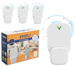 lot 24716 image: VEYOFLY 4 Pack, Plug-in Flying Insect Trap, Fruit Fly Traps for Indoors, Safer Home Indoor, Bug Light Indoor Plug-in, Mosquito Trap, Fruit Fly, Gnat Trap, Flea Trap, No Odor- (4Device12 Refills)