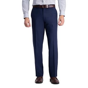 lot 24746 image: Haggar Mens Premium Comfort Dress Pant-Straight Fit Flat Front Reg. and Big & Tall, Blue, 42W x 30L