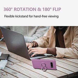 lot 24747 image: ZVastt Samsung Galaxy S10 Plus Case Ring Holder Kickstand Support Magnetic Car Mount, Slim Soft Silicone Gel Rubber Full Body Shockproof Protective Phone Cover for Samsung S10 Plus - Lilac Purple