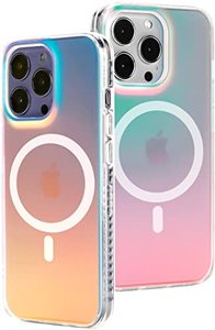 lot 24748 image: LONLI Hue - (for iPhone 14 Pro) - Fluorescent Iridescent Translucent Matte Phone Case for Women and Grils Compatiable with Magsafe  2X Screen Protector and 2X Camera Protector