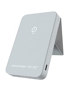 lot 24755 image: MOMAX Magnetic Wireless Power Bank, Q.Mag Power Magnetic Wireless Portable Charger with Stand, 5000mAh Foldable Wireless Charger Battery Pack and USB-C for iPhone 15,14,13 Series, Grey