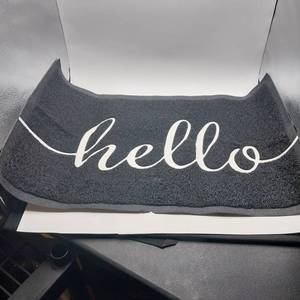 lot 24759 image: Blackwhite Hello doormat