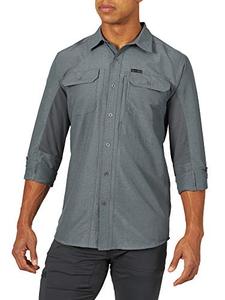 lot 24762 image: ATG by Wrangler Mens Long Sleeve Mixed Material Shirt, turbulence, Medium
