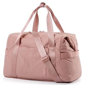 lot 24769 image: BAGSMART Gym Bag for Women, Carry on Weekender Overnight Bag, Travel Duffel Bags with Trolley Sleeve, Personal Item Travel Bag Tote Bag Workout Dance Bag, Dark Pink