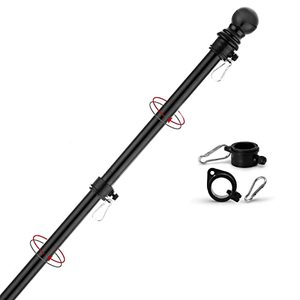 lot 24773 image: Yeesun Flag Pole,6FT Flagpole Kit for 3� x 5� American Flag-360° Tangle Resistant Technology,Stainless Steel Professional Outdoor Flag Pole for House Truck & Boat Use (Without Bracket,Black)