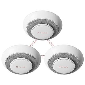 lot 24774 image: X-Sense 10 Years Battery Wireless Interconnected Combination Smoke and Carbon Monoxide Detector Alarm with Over 820 ft Transmission Range, Large Silence Button, XP01-W, 3-Pack