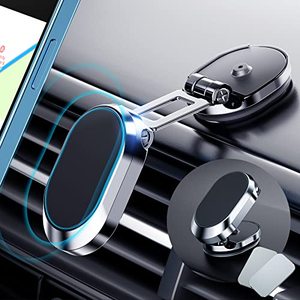 lot 24780 image: Upgrade FoldableMagnetic Phone Mount Multi-Functional 360°Rotation phone magnet Dashboard Phone Holder Magnetic Car Mount for iPhone, Samsung, LG All Smartphones