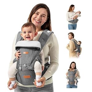 lot 24795 image: Baby Carrier with Hip Seat Newborn to Toddler besrey, Infant Carrier, Kangaroo Carrier, Baby Body Holder with Back Support, Front Facing Chest Carriers for Men,Backpack Carrier Plus Size Mom Dad
