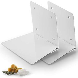 lot 24797 image: CRIZTA Set of 2 Invisible Floating Bookshelf, Heavy Duty Wall Mounted Book Organizer, Metal Shelves Holder for Books, Large Size (White)
