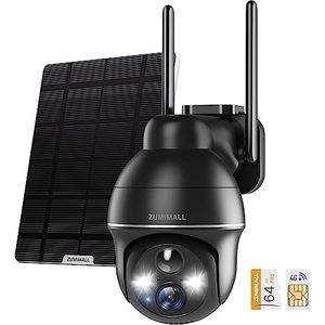 lot 24811 image: ZUMIMALL 4G LTE Cellular Security Camera, 64GB SD CardSIM Included, 2K Solar No WiFi Security Cameras Wireless Outdoor with 360°PTZ,Color Night Vision,2-Way Talk,Motion Alert (VerizonAT&TT-Mobile)