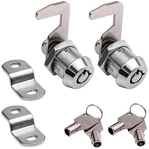 lot 24816 image: WOOCH Toolbox Lock Tubular Cam Replacement Lock Hook Cam Keyed Alike (58 Inch, Chrome Finish, 2 Pack)