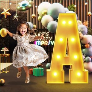 lot 24820 image: imprsv Marquee Light Up Letters, 3FT Marquee Letters for Birthday Baby Shower Wedding Decorations Light Up Letters for Engagement Party Decor, Large Marquee Letters for Party Decorations, Letter A  OPENED, COULDNT TEST IF WORKS 