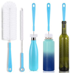 lot 24821 image: 16 Bottle Brush Cleaner for Water Bottle - Long Handle Bottle Brush for Cleaning Thermos Hydro Flask Contigo S�Well Simple Modern Narrow Neck Sport Bottles Kombucha Beer Bottle and Jugs, Set of 2