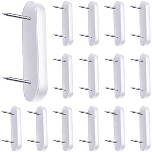 lot 24864 image: Plastic Head Double Pins Bed Skirt Holding Pins White Furniture Chair Leg Pins Glide Nails Holding Pins for Slipcovers and Bedskirts (15 Pieces)
