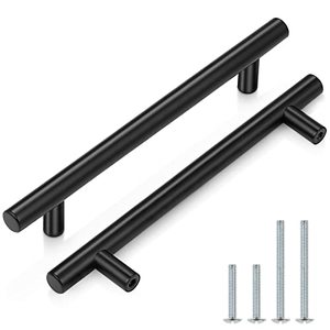 lot 24872 image: Probrico 5 PackFlat Black Modern Cabinet Handles Cupboard Pull Kitchen Cabinet Hardware Dresser Pulls - 6-13 inch Center-to-Center Bar Cabinet Pull