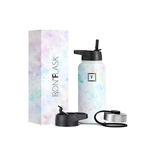 lot 24887 image: USED  IRON °FLASK Sports Water Bottle - 40 Oz 3 Lids (Straw Lid), Leak Proof - Stainless Steel Gym & Sport Bottles for Men, Women & Kids - Double Walled, Insulated Thermos, Metal Canteen