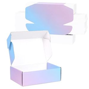 lot 24889 image: quantity not verified  DERZIFUN 6x4x2 Inch Small Shipping Boxes for Packaging Small Business, 30 Pack Mailing Boxes Corrugated Cardboard Mailer Gift Box (Gradients)