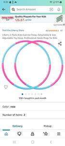 lot 24890 image: Liberry 2 Packs Kids Exercise Hoop, Detachable & Size Adjustable Toy Hoop, Professional Hoola Rings for Kids
