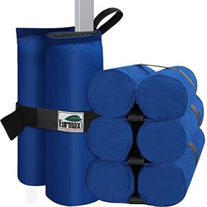 lot 24906 image: quantity not verified  Eurmax USA Weight Bags for Pop up Canopy Instant Shelter, Sand Bags, Canopy Weights Tent Weight for Patio Umbrella Base,Without Sands(Premium,Blue)
