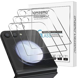 lot 24911 image: 2 pack only  Orzero (2 Pack Compatible for Samsung Galaxy Z Flip 5 5G (Front Screen Full Coverage) Tempered Glass Screen Protector, Anti-Scratch 2.5D Arc Edges 9 Hardness Bubble-Free