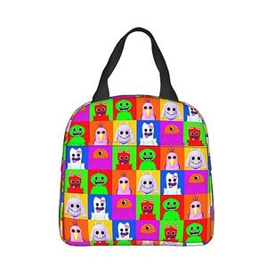 lot 24914 image: Qijaioz Cartoon Lunch Bag Horror Game Lunch Box Large Capacity Insulated Lunch Tote Reusable Travel Picnic Tote Bag