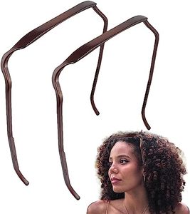 lot 24917 image: YIRUIKEJI Curly Thick Hair Medium Headband, Sunglasses Headband for women,Curly Thick Hair Headband, (Pack of 2) Hairstyle Fixing Tool for Curly Hair (Brown)