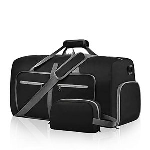 lot 24933 image: Felipe Varela 65L Duffle Bag with Shoes Compartment and Adjustable Strap,Foldable Travel Duffel Bags for Men Women,Waterproof Duffel Bags