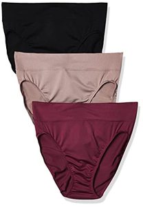 lot 24948 image: Warners womens Allover Breathable Hi-cut Panty Underwear, Amaranth Mink Black, Large US