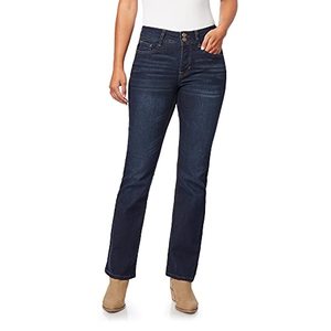 lot 24949 image: Angels Forever Young Womens Curvy Bootcut Mid-Rise Jeans (Standard and Plus), Oakgrove, 14 Short