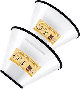 lot 24951 image: Soft Dog Cone Collar, 2 PCS (for Exact Size) Flexible Plastic Cone for Dogs After Surgery, Dog Recovery Collar, Adjustable E-Collar for LargeMediumSmall Dogs Cat, Comfy Elizabethan Collar (XXL)