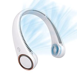 lot 24959 image: CIVPOWER Portable Neck Fan,Hands Free Bladeless Fan, Cooling Personal Fan,3 Speeds Adjustment,78 Air Outlet,Headphone Design,Rechargeable,USB Powered Neck Fan for Outdoor Indoor-White