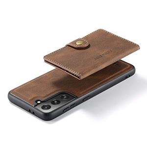 lot 24980 image: SWP Case for Galaxy S21, Wallet Case wMagnetic Credit Card Holder Kickstand Feature4 Card Slots Detachable Cover fit Magnetic Car Mount, Shockproof Case Compatible wSamsung Galaxy S21 (Brown)