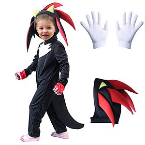 lot 24981 image: NO GLIVES INCLUDED  Lopbraa Kids Black Costume Jumpsuit for Kids Boys Aged 3-14 with Gloves and Headgear Cap Outfits (Black, 2-4Y)