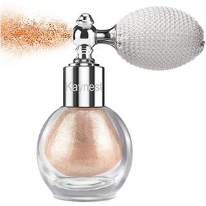 lot 24985 image: Shimmering Spray Powder Sparkle Powder, Body Glitter Face High Gloss Spray Highlighter Loose Powder Makeup Spray for Women Hair Nails Makeup(2#Champagne)